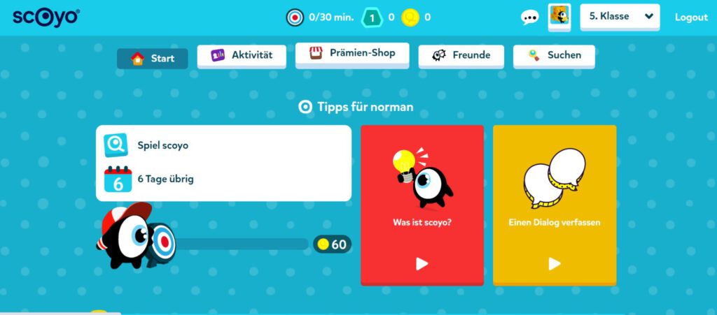 Scoyo - Lernplattform für die Klassenstufe 1-7 und mit eigenem Angebot für die Vorschule. Spielerisches Lernen zum moderaten Preis.